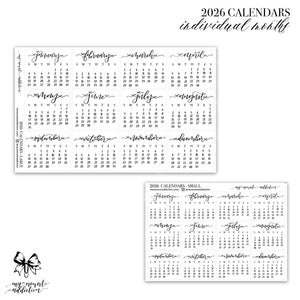 2026 Calendars - Individual Months | lettering by Jesenia