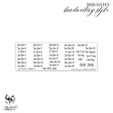 2026 Dates - Handwriting Style