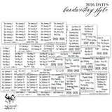 2026 Dates - Handwriting Style