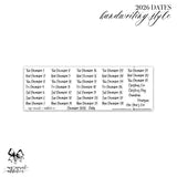 2026 Dates - Handwriting Style