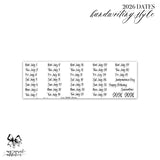 2026 Dates - Handwriting Style