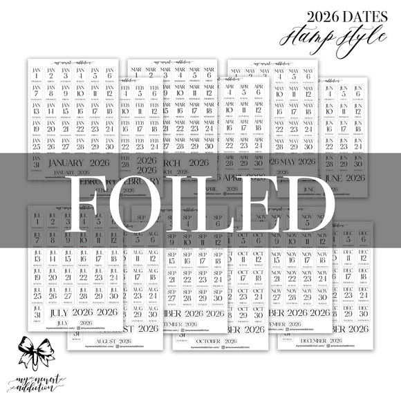 FOILED 2026 DATES - STAMP STYLE