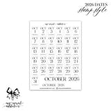 2026 Dates - Stamp Style