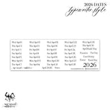2026 Dates - Typewriter Style