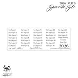 2026 Dates - Typewriter Style