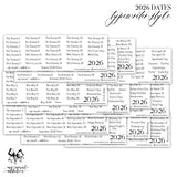 2026 Dates - Typewriter Style