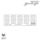 2026 Dates - Typewriter Style