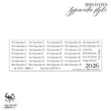 2026 Dates - Typewriter Style