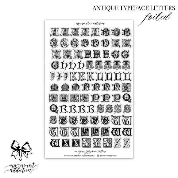 ANTIQUE TYPEFACE LETTERS