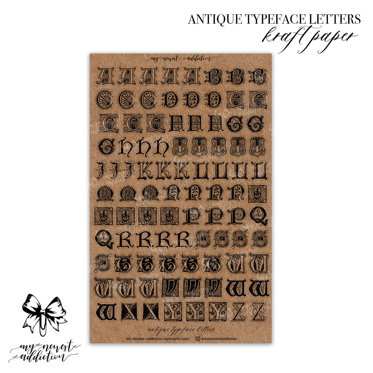 ANTIQUE TYPEFACE LETTERS | KRAFT PAPER – My Newest Addiction