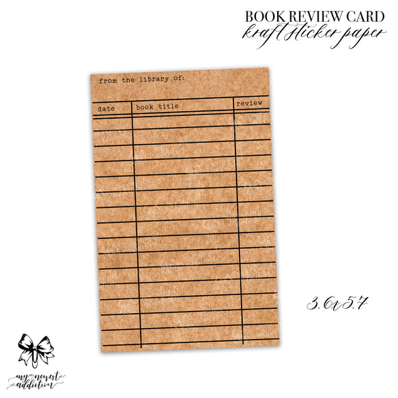 Book Review Card | Kraft Paper