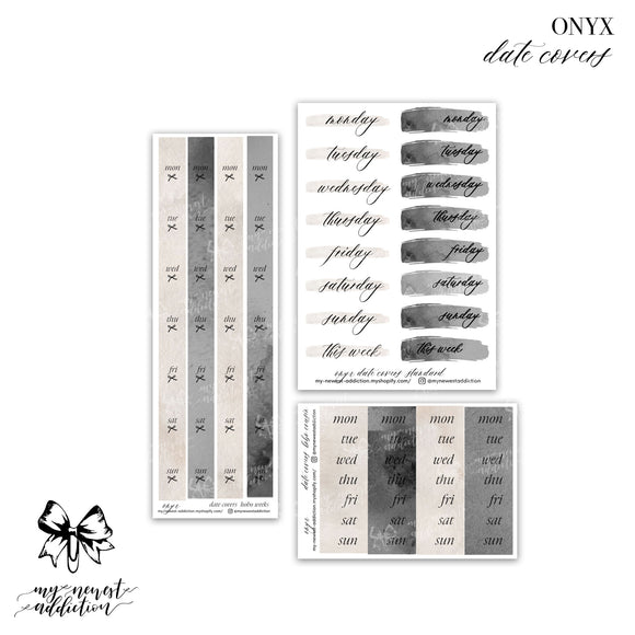 Onyx Date Covers and Tabs
