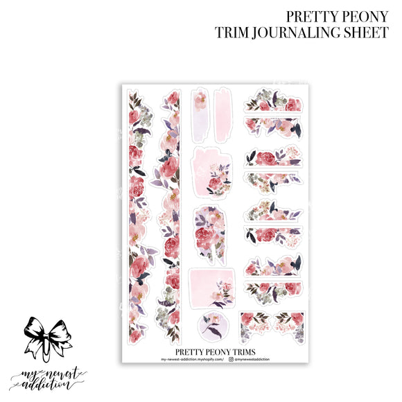 Pretty Peony Trim Journaling Stickers