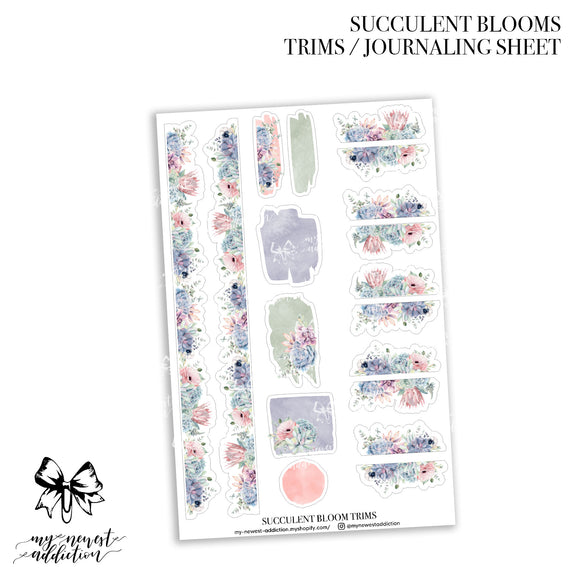 Succulent Blooms Trims Journaling Stickers