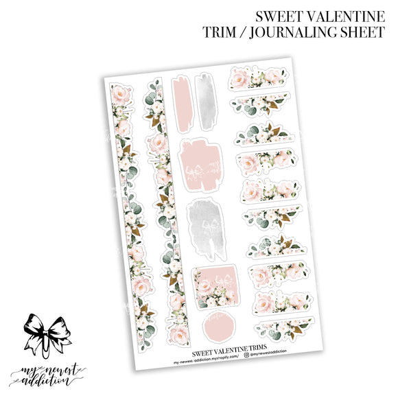 Sweet Valentine Trims Journaling Stickers