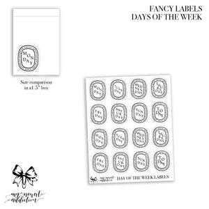 Fancy Label Days of the Week