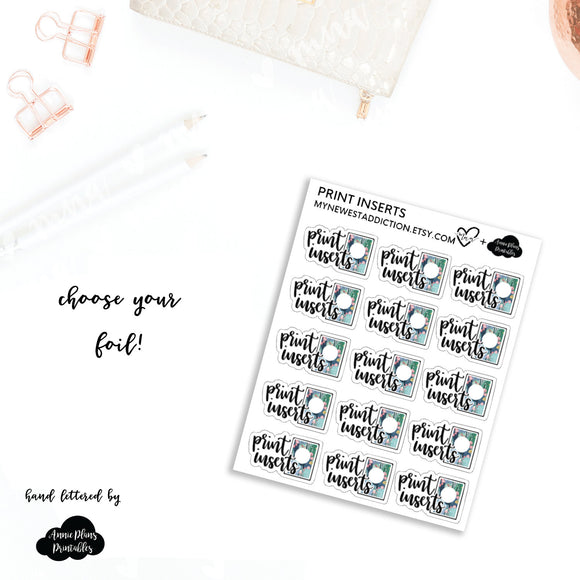 Print Inserts - lettering by Annie Plans