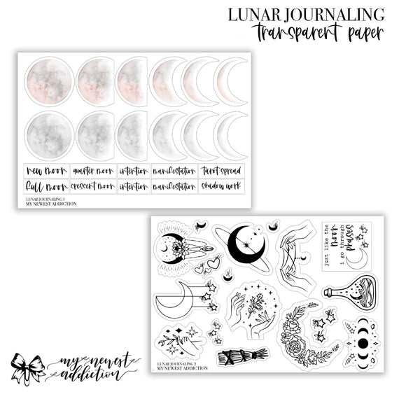 Lunar Journaling Set - Transparent Stickers
