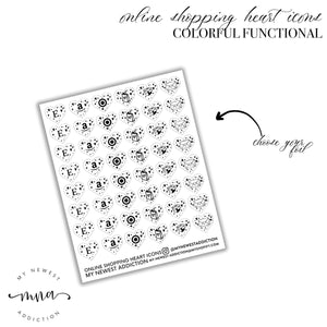Online Shopping Heart Icons