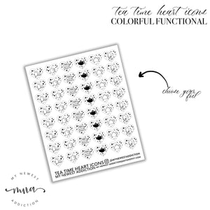 Tea Time Heart Icons